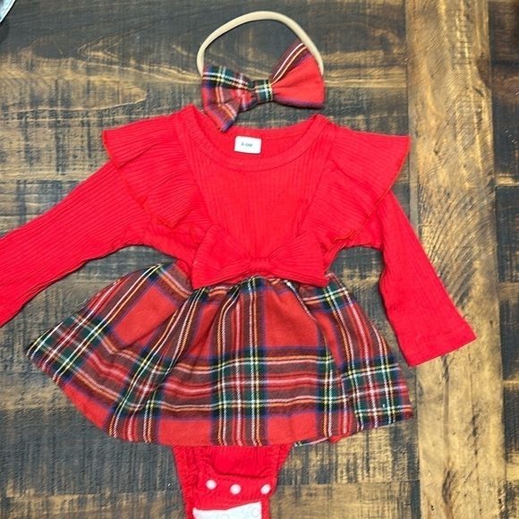 Other - Dress with bow. 3-6 months. Long sleeve like new worn once for pics